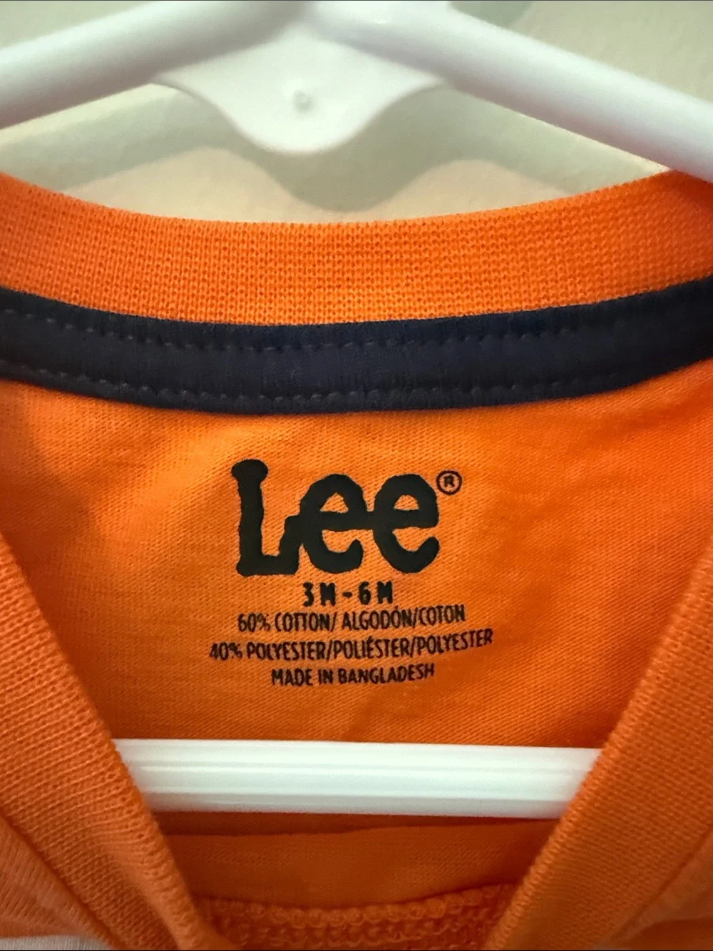 Lee Orange Short-Sleeve Tee with Black & White Stripes